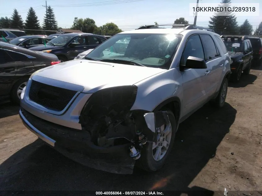 2012 GMC Acadia Sl VIN: 1GKKRNED1CJ289318 Lot: 40056064