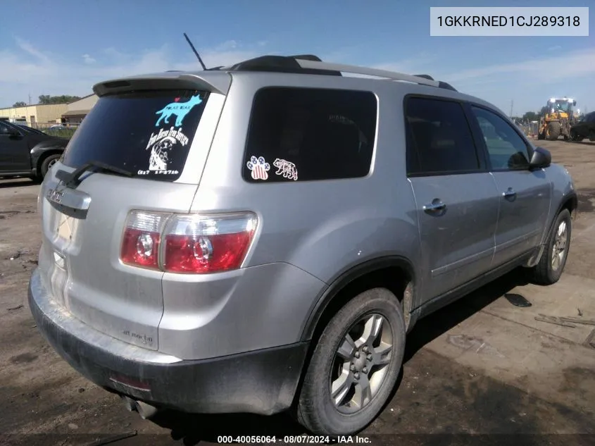 1GKKRNED1CJ289318 2012 GMC Acadia Sl