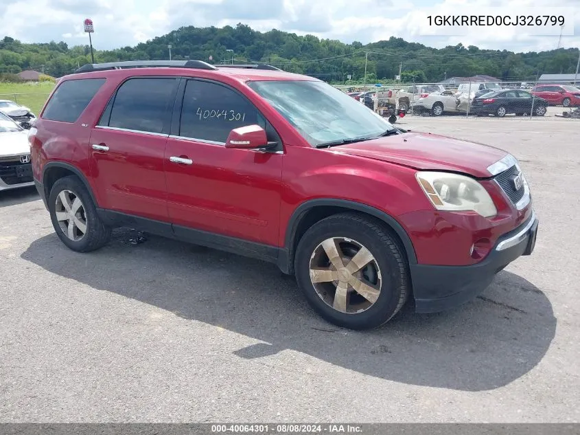 2012 GMC Acadia Slt-1 VIN: 1GKKRRED0CJ326799 Lot: 40064301