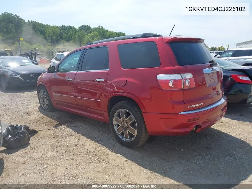 1GKKVTED4CJ226102 2012 GMC Acadia Denali