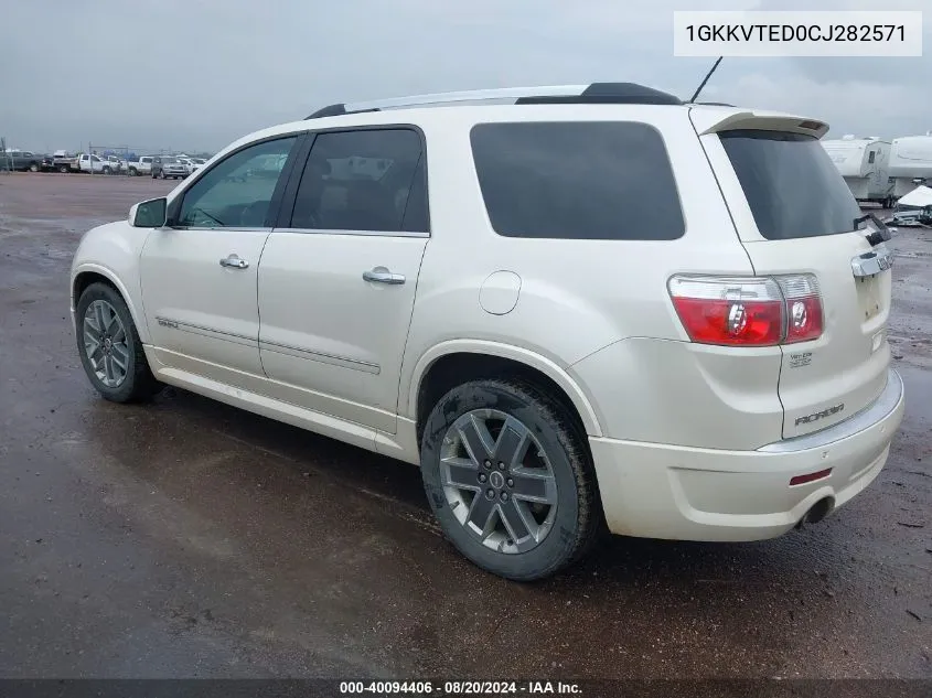 2012 GMC Acadia Denali VIN: 1GKKVTED0CJ282571 Lot: 40094406