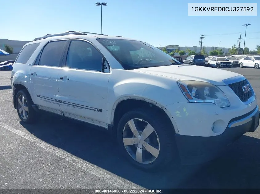 2012 GMC Acadia Slt-1 VIN: 1GKKVRED0CJ327592 Lot: 40146058