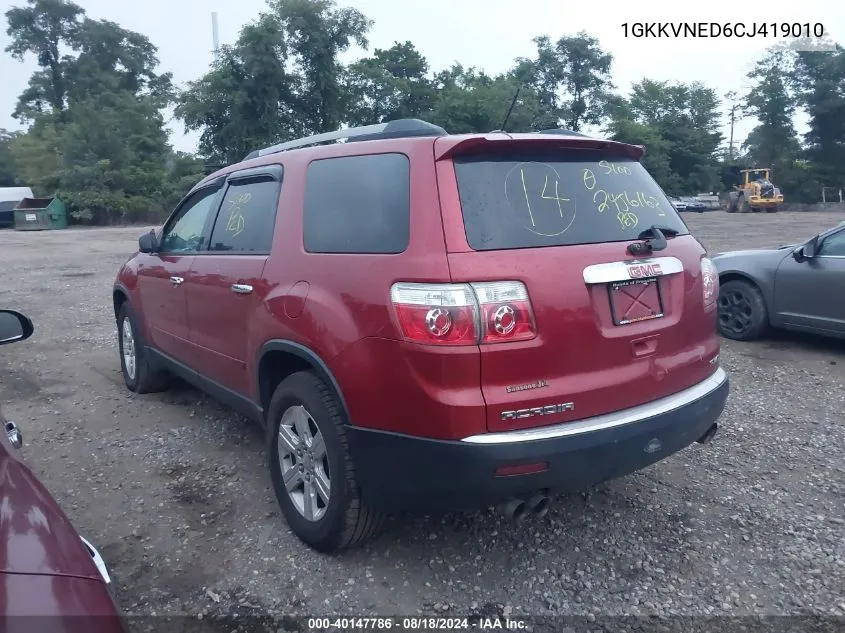 1GKKVNED6CJ419010 2012 GMC Acadia Sl