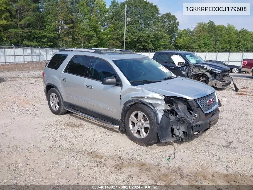 2012 GMC Acadia Sle VIN: 1GKKRPED3CJ179608 Lot: 40149927