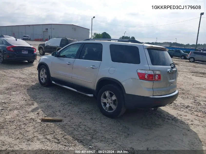 2012 GMC Acadia Sle VIN: 1GKKRPED3CJ179608 Lot: 40149927