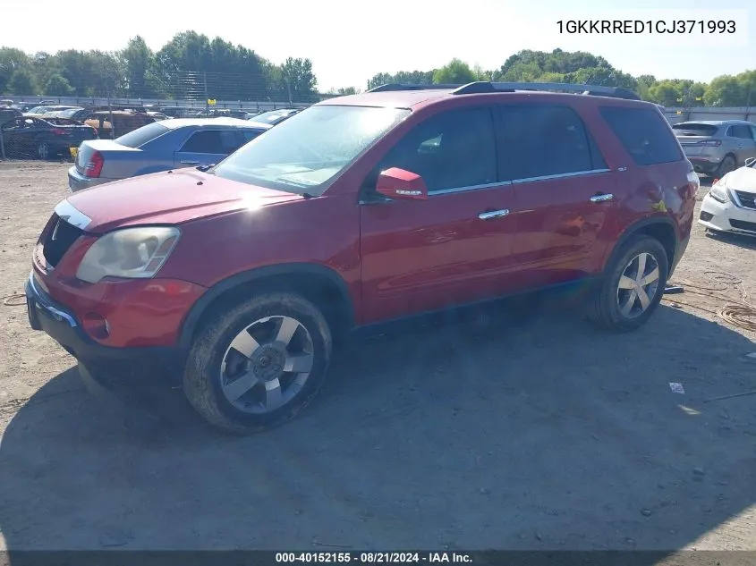 2012 GMC Acadia Slt-1 VIN: 1GKKRRED1CJ371993 Lot: 40152155