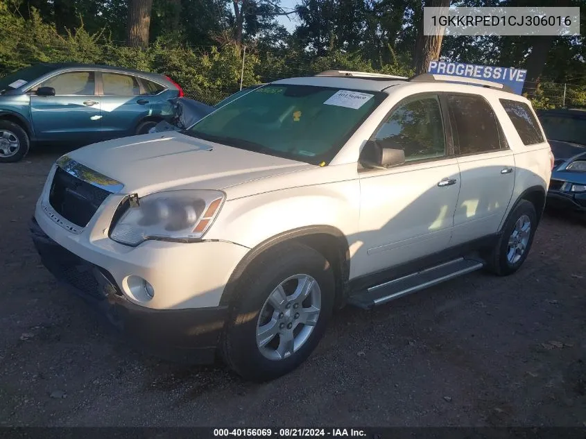 2012 GMC Acadia Sle VIN: 1GKKRPED1CJ306016 Lot: 40156069