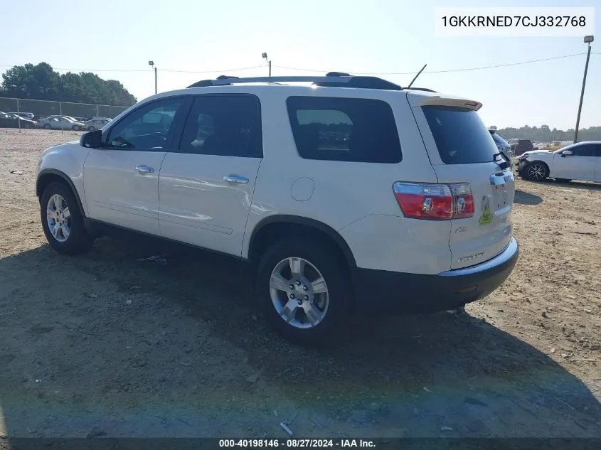 2012 GMC Acadia Sl VIN: 1GKKRNED7CJ332768 Lot: 40198146