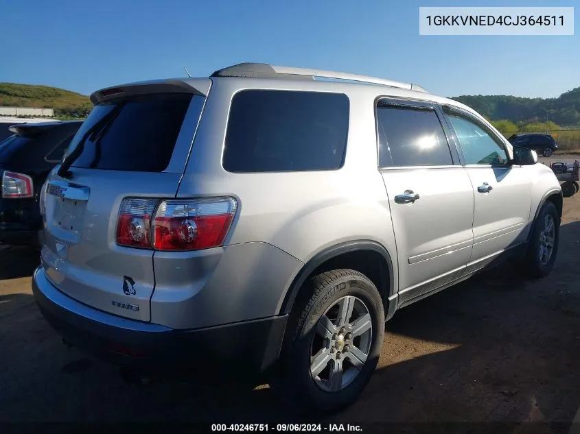 1GKKVNED4CJ364511 2012 GMC Acadia Sl