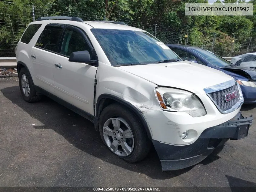 1GKKVPEDXCJ408992 2012 GMC Acadia Sle