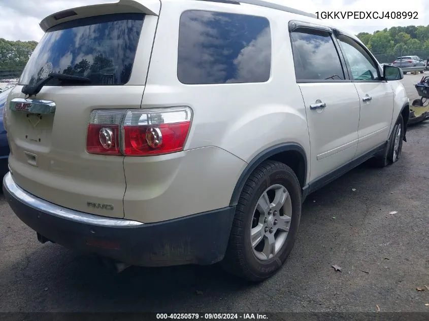 1GKKVPEDXCJ408992 2012 GMC Acadia Sle