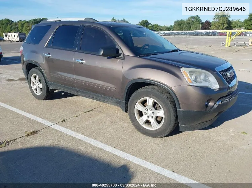 2012 GMC Acadia Sl VIN: 1GKKRNED7CJ289646 Lot: 40255780