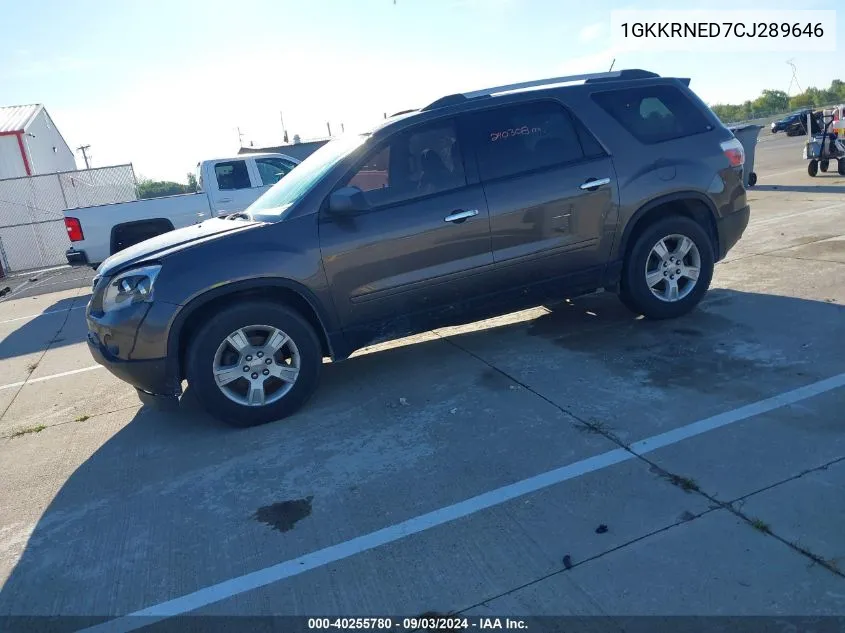 1GKKRNED7CJ289646 2012 GMC Acadia Sl