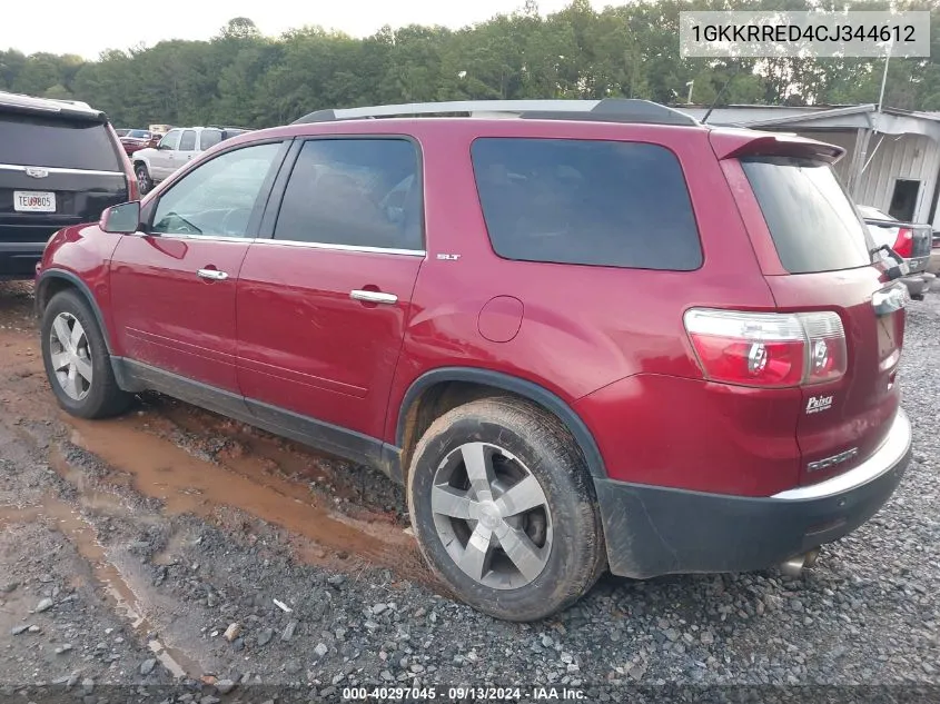 2012 GMC Acadia Slt-1 VIN: 1GKKRRED4CJ344612 Lot: 40297045