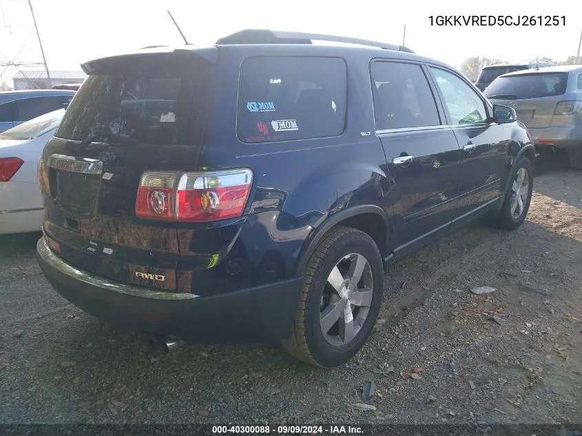 2012 GMC Acadia Slt-1 VIN: 1GKKVRED5CJ261251 Lot: 40300088