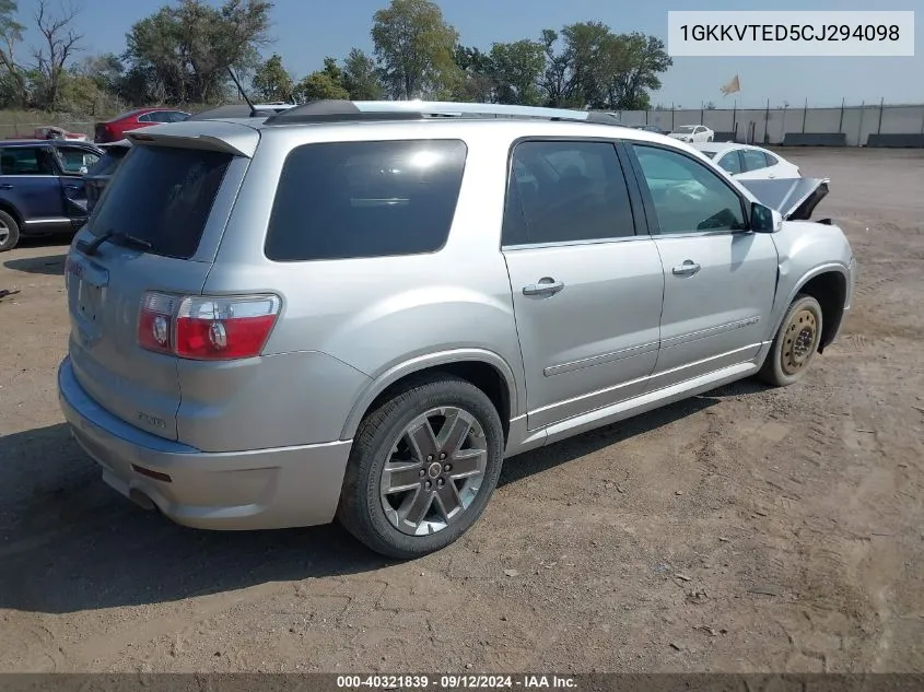 1GKKVTED5CJ294098 2012 GMC Acadia Denali