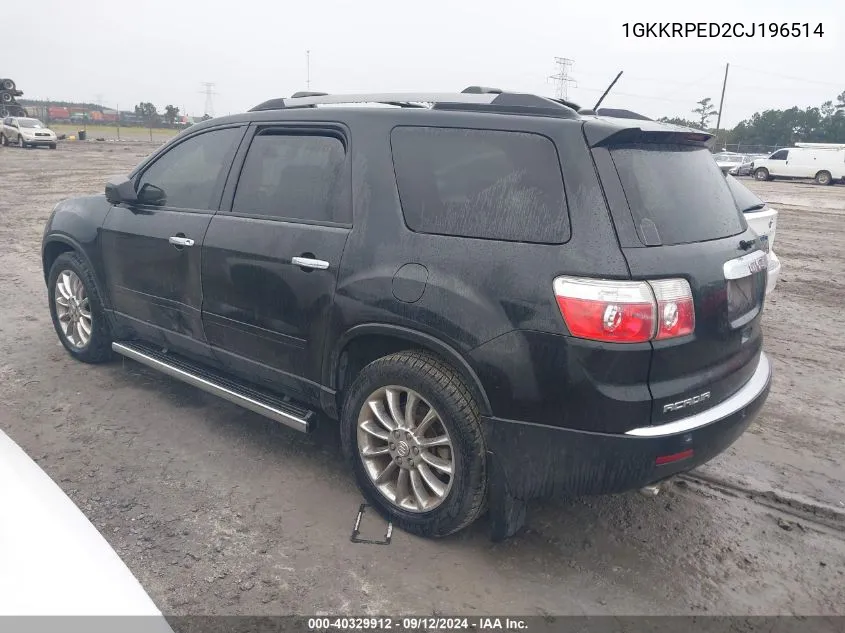 1GKKRPED2CJ196514 2012 GMC Acadia Sle