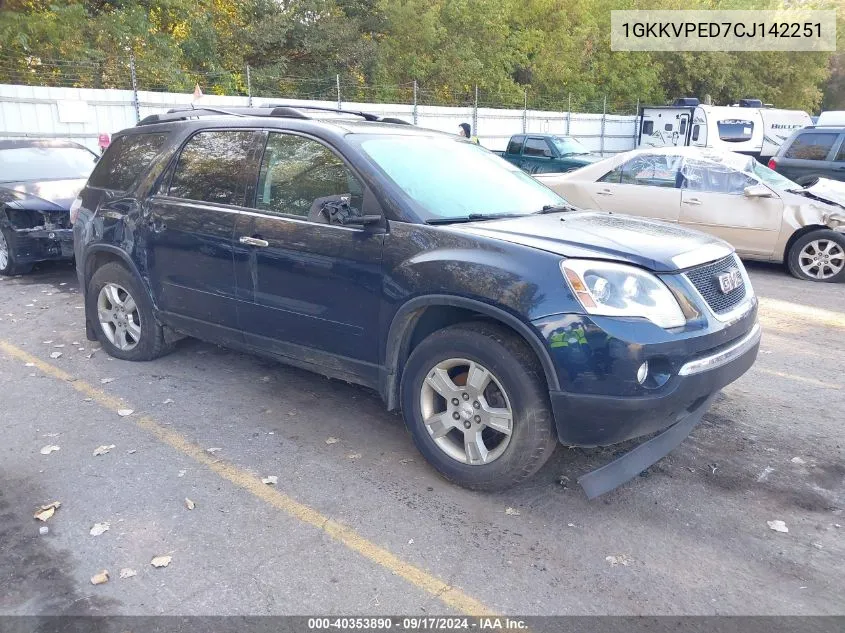 2012 GMC Acadia Sle VIN: 1GKKVPED7CJ142251 Lot: 40353890