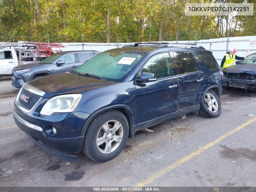 2012 GMC Acadia Sle VIN: 1GKKVPED7CJ142251 Lot: 40353890