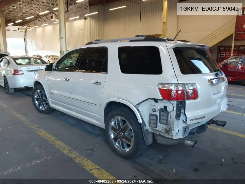 2012 GMC Acadia Denali VIN: 1GKKVTED0CJ169042 Lot: 40402203