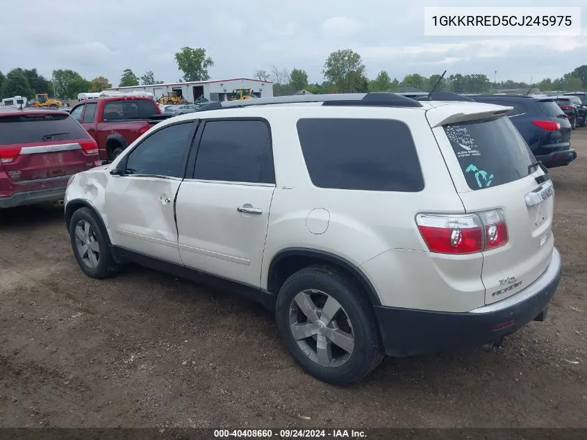 2012 GMC Acadia Slt-1 VIN: 1GKKRRED5CJ245975 Lot: 40408660