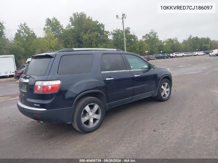 2012 GMC Acadia Slt-1 VIN: 1GKKVRED7CJ186097 Lot: 40408739