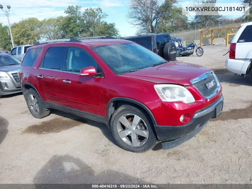 2012 GMC Acadia Slt-1 VIN: 1GKKVRED3CJ181401 Lot: 40416318