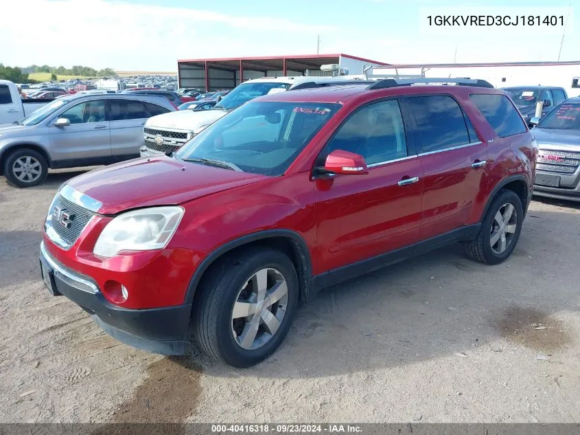 2012 GMC Acadia Slt-1 VIN: 1GKKVRED3CJ181401 Lot: 40416318