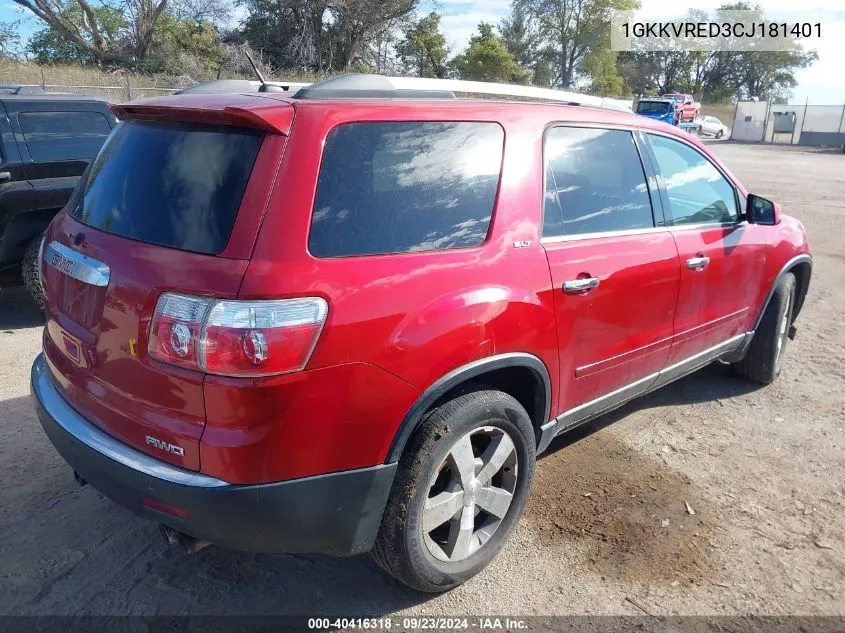 2012 GMC Acadia Slt-1 VIN: 1GKKVRED3CJ181401 Lot: 40416318