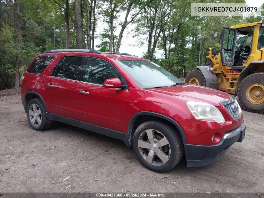 2012 GMC Acadia Slt-1 VIN: 1GKKVRED7CJ401879 Lot: 40427368