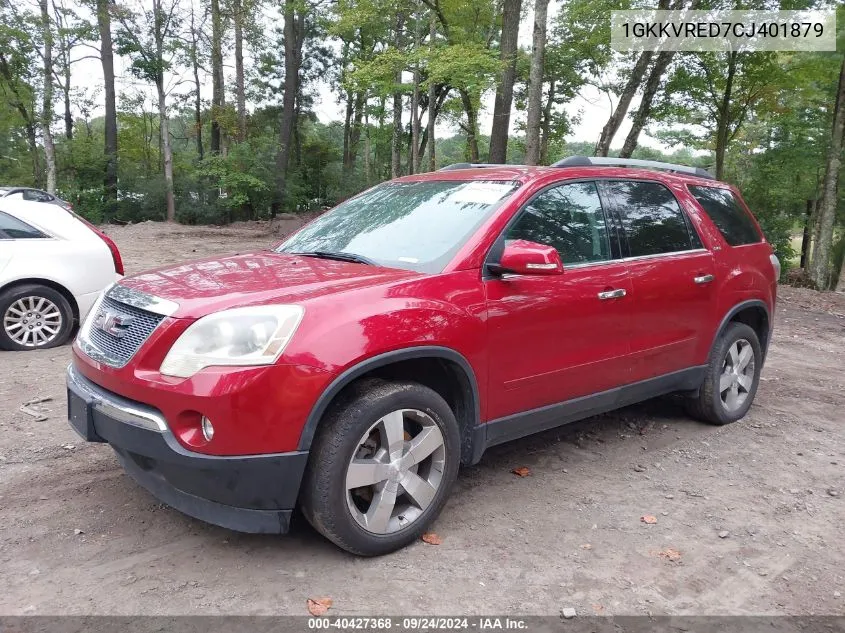 2012 GMC Acadia Slt-1 VIN: 1GKKVRED7CJ401879 Lot: 40427368