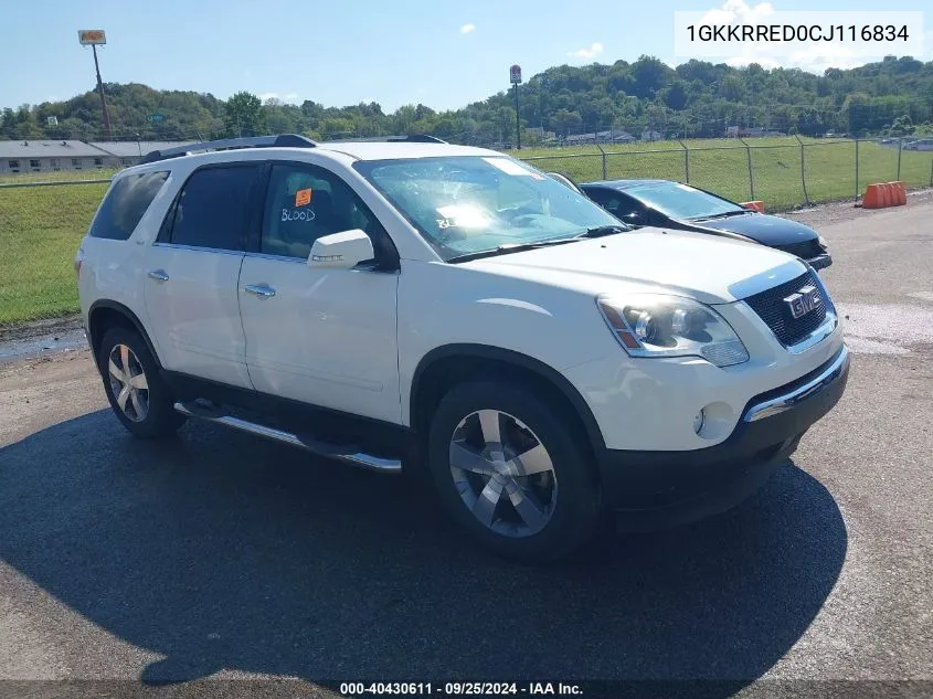 2012 GMC Acadia Slt-1 VIN: 1GKKRRED0CJ116834 Lot: 40430611