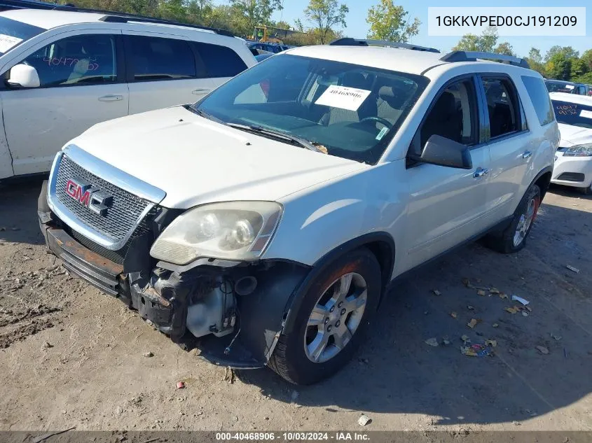 2012 GMC Acadia Sle VIN: 1GKKVPED0CJ191209 Lot: 40468906