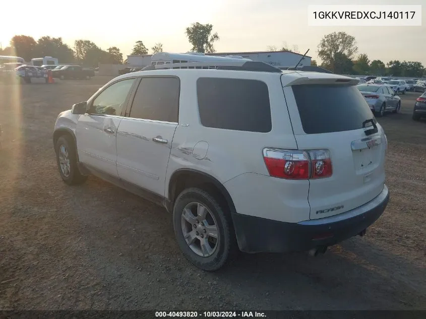 2012 GMC Acadia Slt-1 VIN: 1GKKVREDXCJ140117 Lot: 40493820