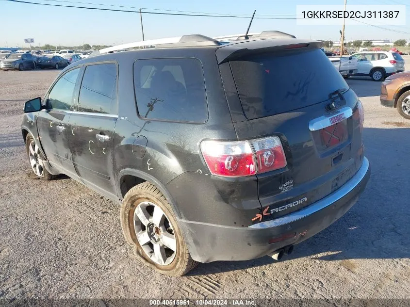 2012 GMC Acadia Slt-2 VIN: 1GKKRSED2CJ311387 Lot: 40515961