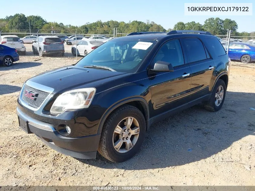 2012 GMC Acadia Sle VIN: 1GKKRPEDXCJ179122 Lot: 40530123