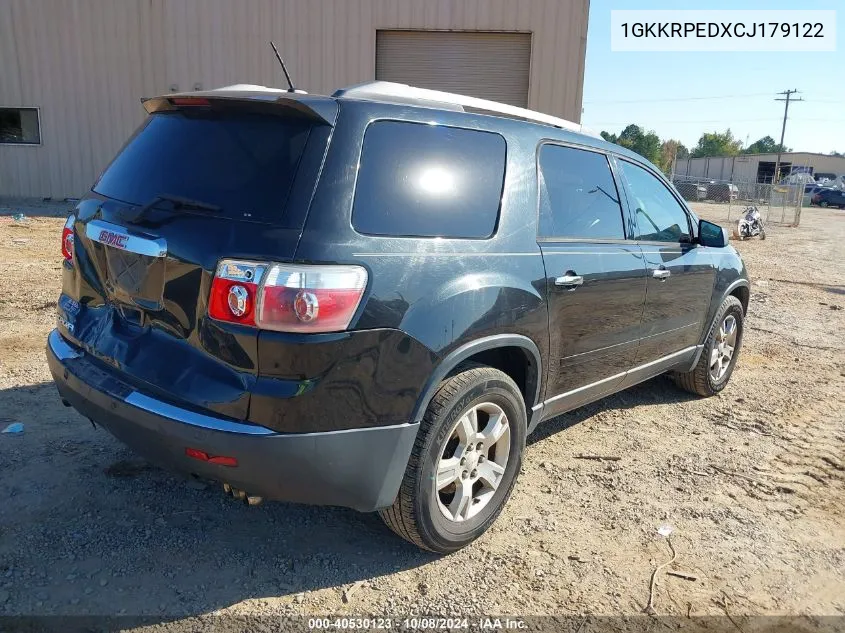 2012 GMC Acadia Sle VIN: 1GKKRPEDXCJ179122 Lot: 40530123