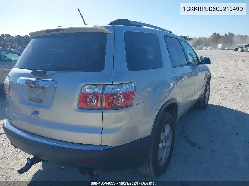 1GKKRPED6CJ219499 2012 GMC Acadia Sle