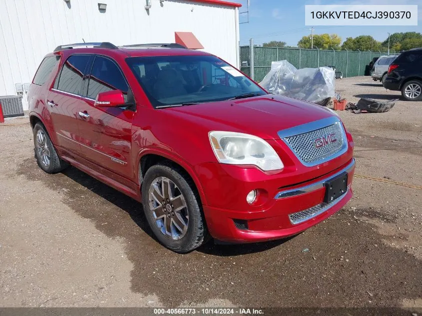 2012 GMC Acadia Denali VIN: 1GKKVTED4CJ390370 Lot: 40566773