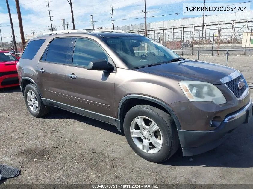 2012 GMC Acadia Sl VIN: 1GKKRNED3CJ354704 Lot: 40573753