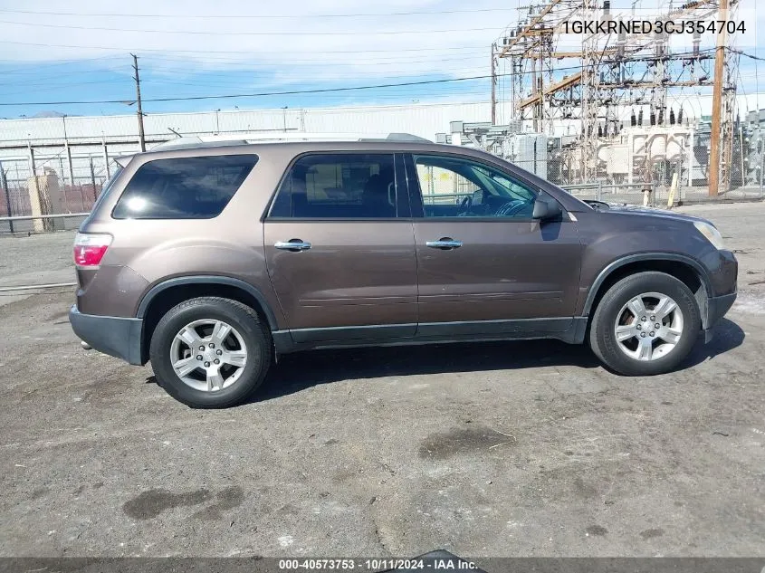 2012 GMC Acadia Sl VIN: 1GKKRNED3CJ354704 Lot: 40573753