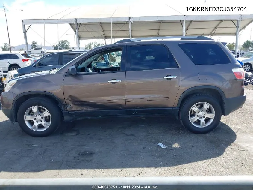 2012 GMC Acadia Sl VIN: 1GKKRNED3CJ354704 Lot: 40573753