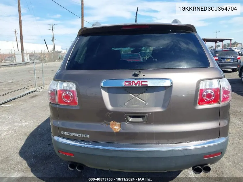 2012 GMC Acadia Sl VIN: 1GKKRNED3CJ354704 Lot: 40573753