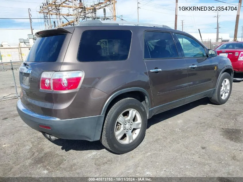 2012 GMC Acadia Sl VIN: 1GKKRNED3CJ354704 Lot: 40573753