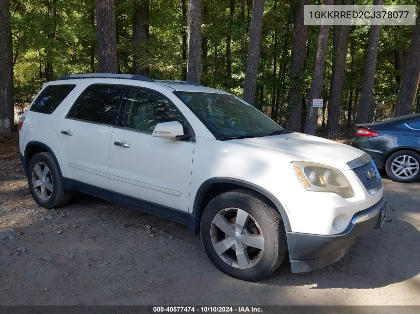 2012 GMC Acadia Slt-1 VIN: 1GKKRRED2CJ378077 Lot: 40577474