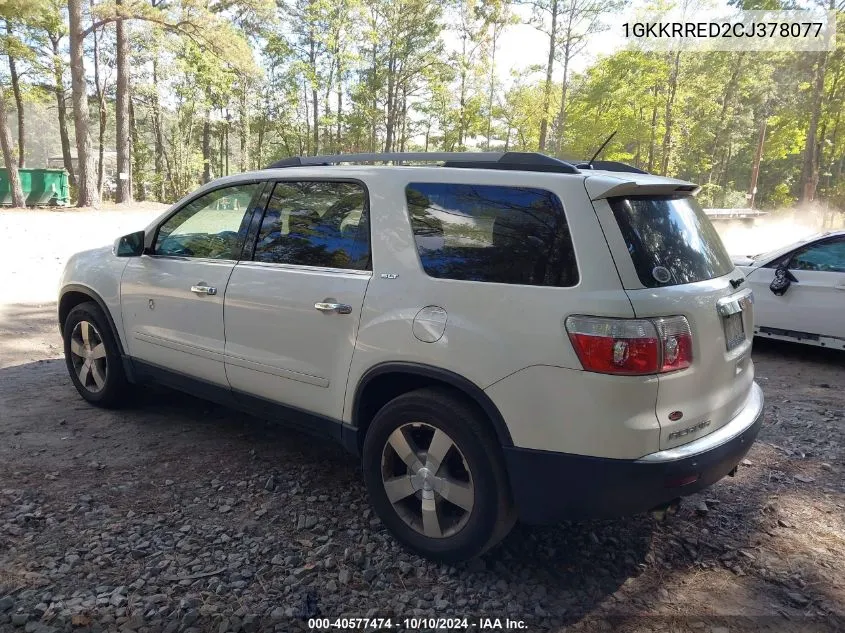 2012 GMC Acadia Slt-1 VIN: 1GKKRRED2CJ378077 Lot: 40577474