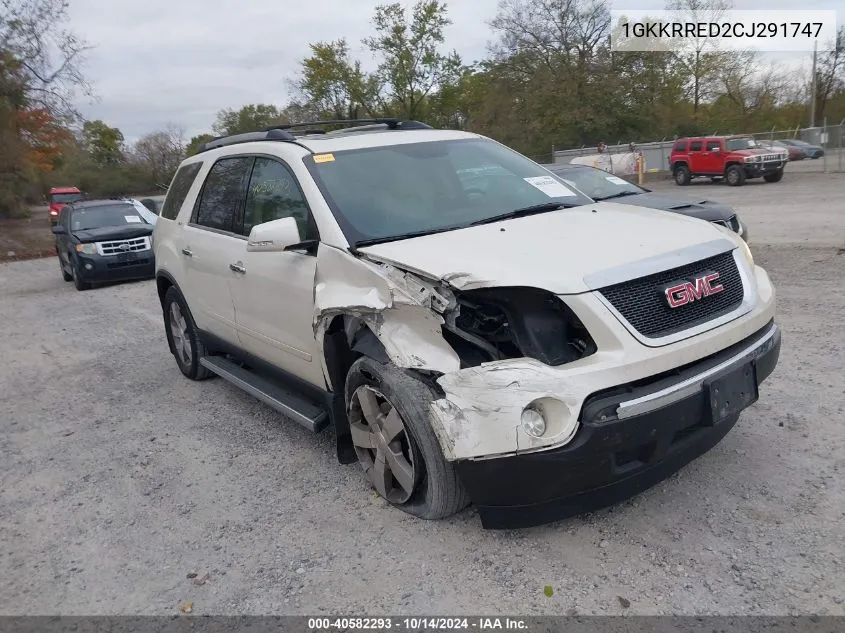 2012 GMC Acadia Slt-1 VIN: 1GKKRRED2CJ291747 Lot: 40582293