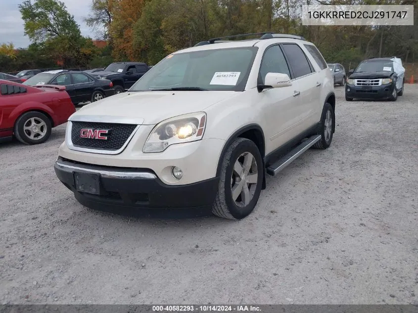 2012 GMC Acadia Slt-1 VIN: 1GKKRRED2CJ291747 Lot: 40582293