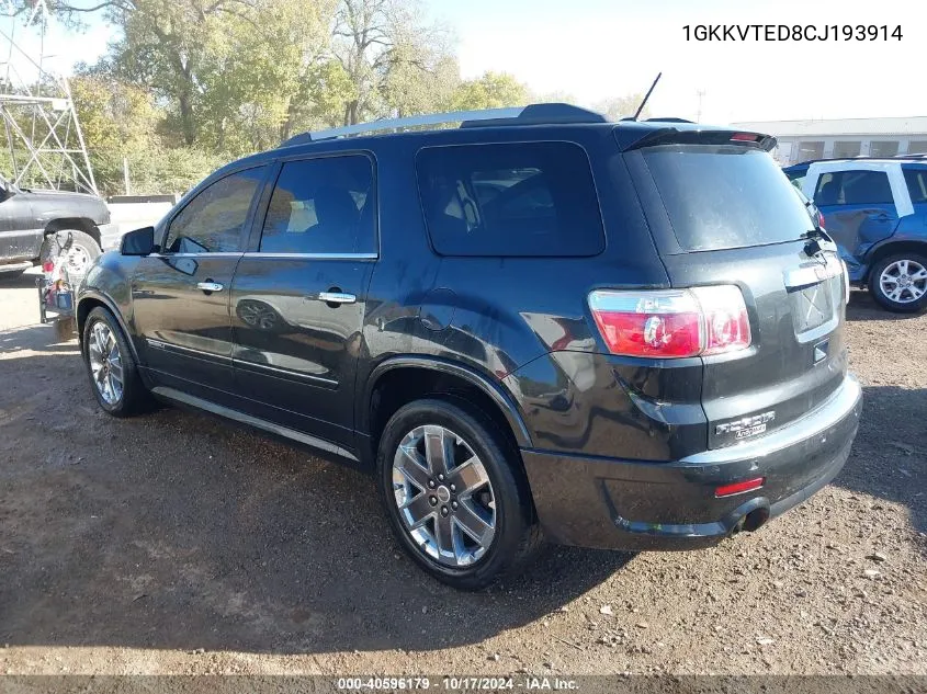 1GKKVTED8CJ193914 2012 GMC Acadia Denali