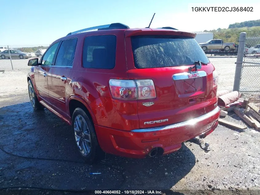 1GKKVTED2CJ368402 2012 GMC Acadia Denali